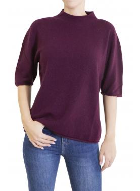 Maglia mezzo collo a maniche 3/4 morbida  misto cashmere 